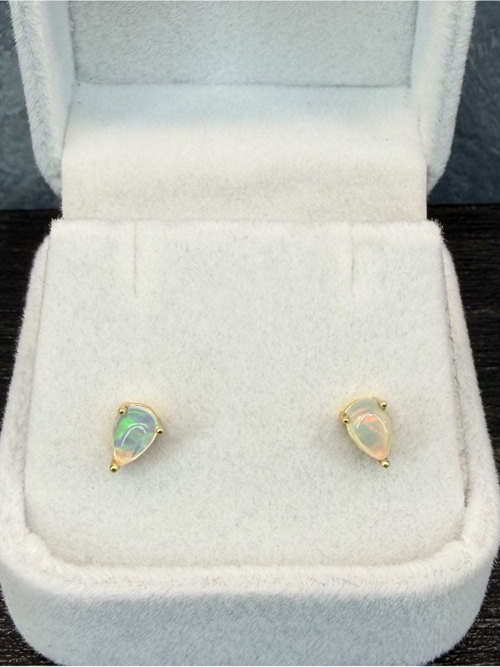 Stunning Natural Fire Opal Teardrop 6x4mm 925 Sterling Silver Stud Earrings YGP